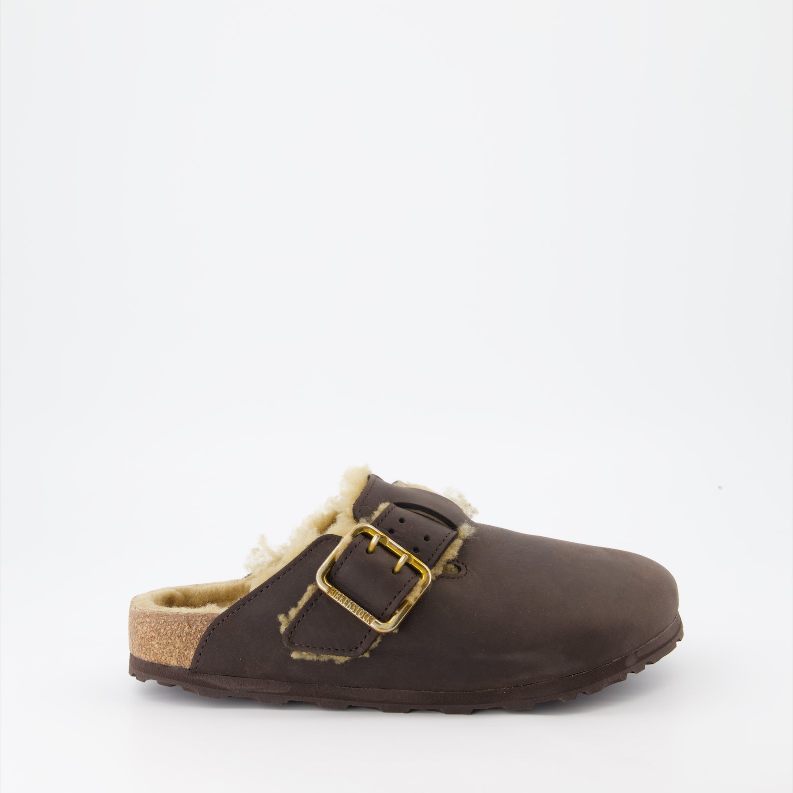 luxury mules, shearling mules, Birkenstock Boston, premium footwear, ergonomic footbed