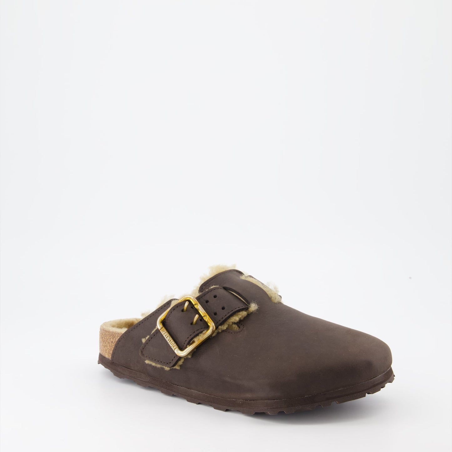 luxury mules, shearling mules, Birkenstock Boston, premium footwear, ergonomic footbed