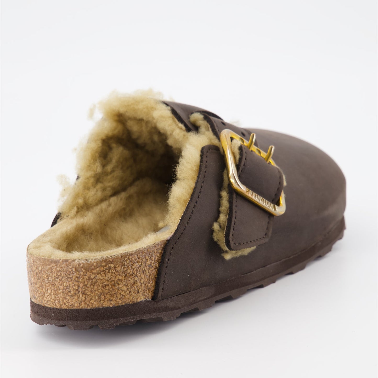 luxury mules, shearling mules, Birkenstock Boston, premium footwear, ergonomic footbed