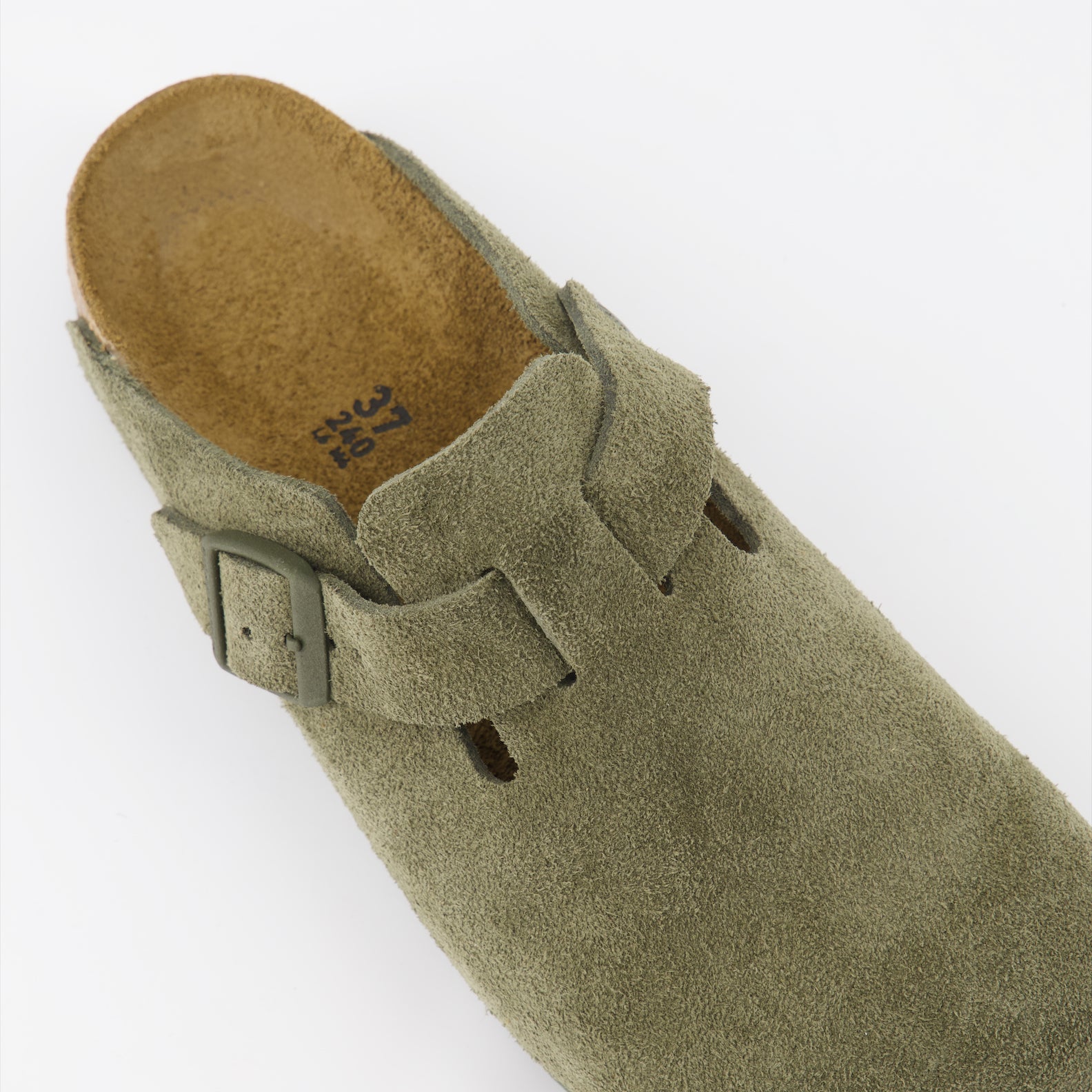 Boston Mules, Birkenstock suede shoes, comfortable slip-on mules, khaki mules, autumn footwear