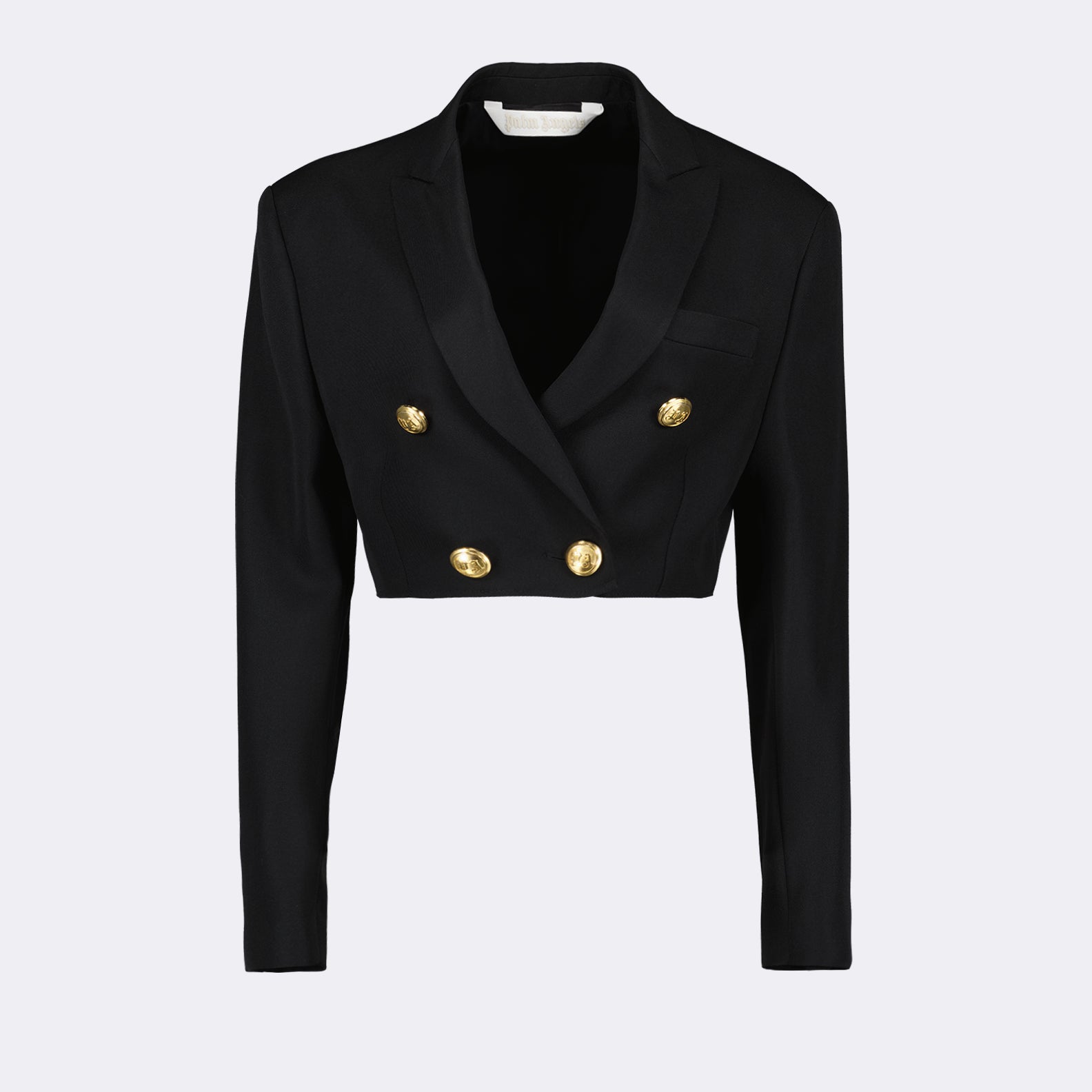 Palm Angels, black crop blazer, luxury fashion, womenswear, sophisticated blazer