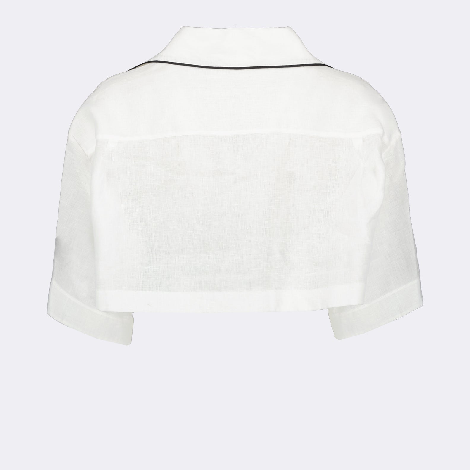 Palm Angels, linen crop shirt, luxury fashion, white shirt, elegant women's top