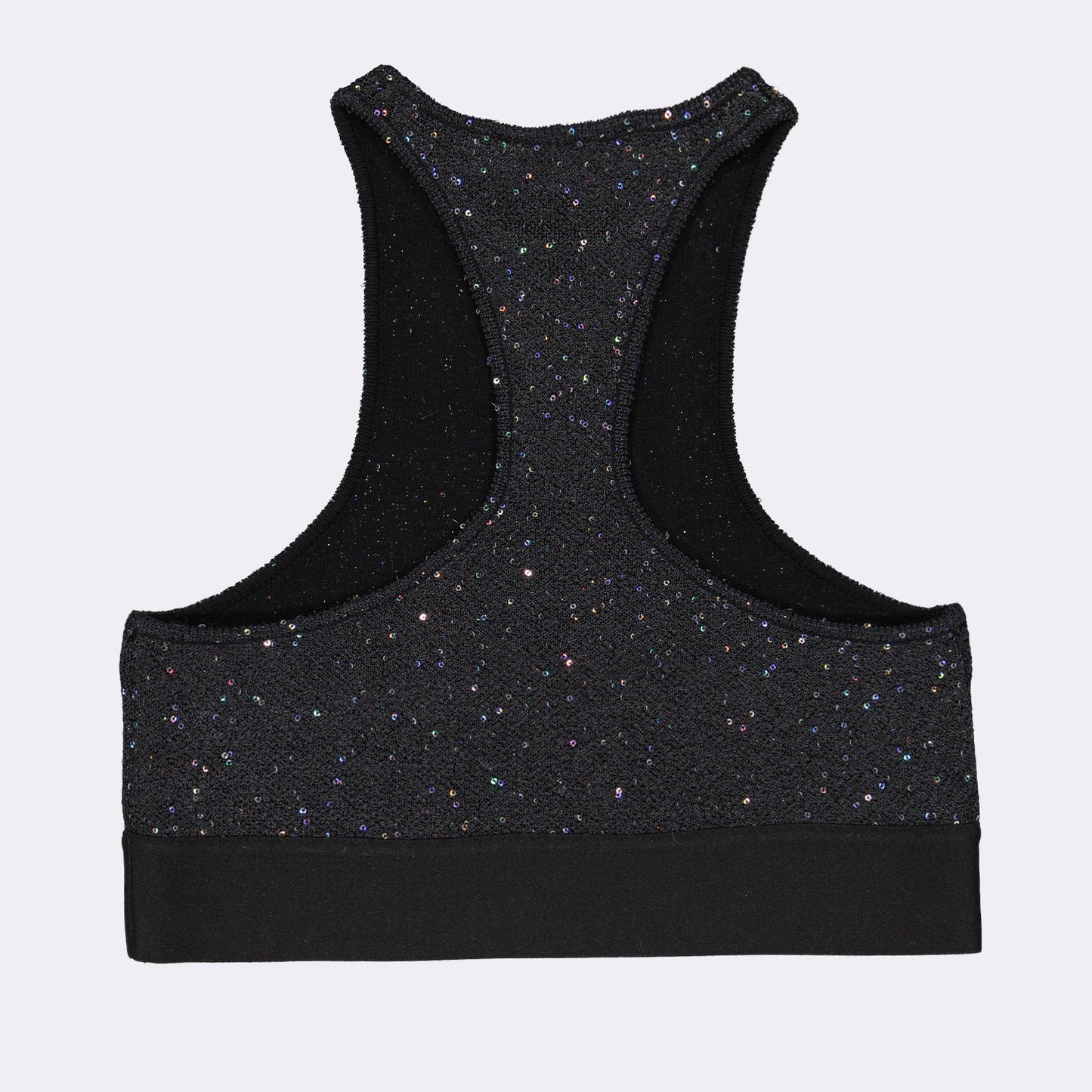 sequined sports bra, Palm Angels, luxury activewear, stylish gym wear, designer sports bra