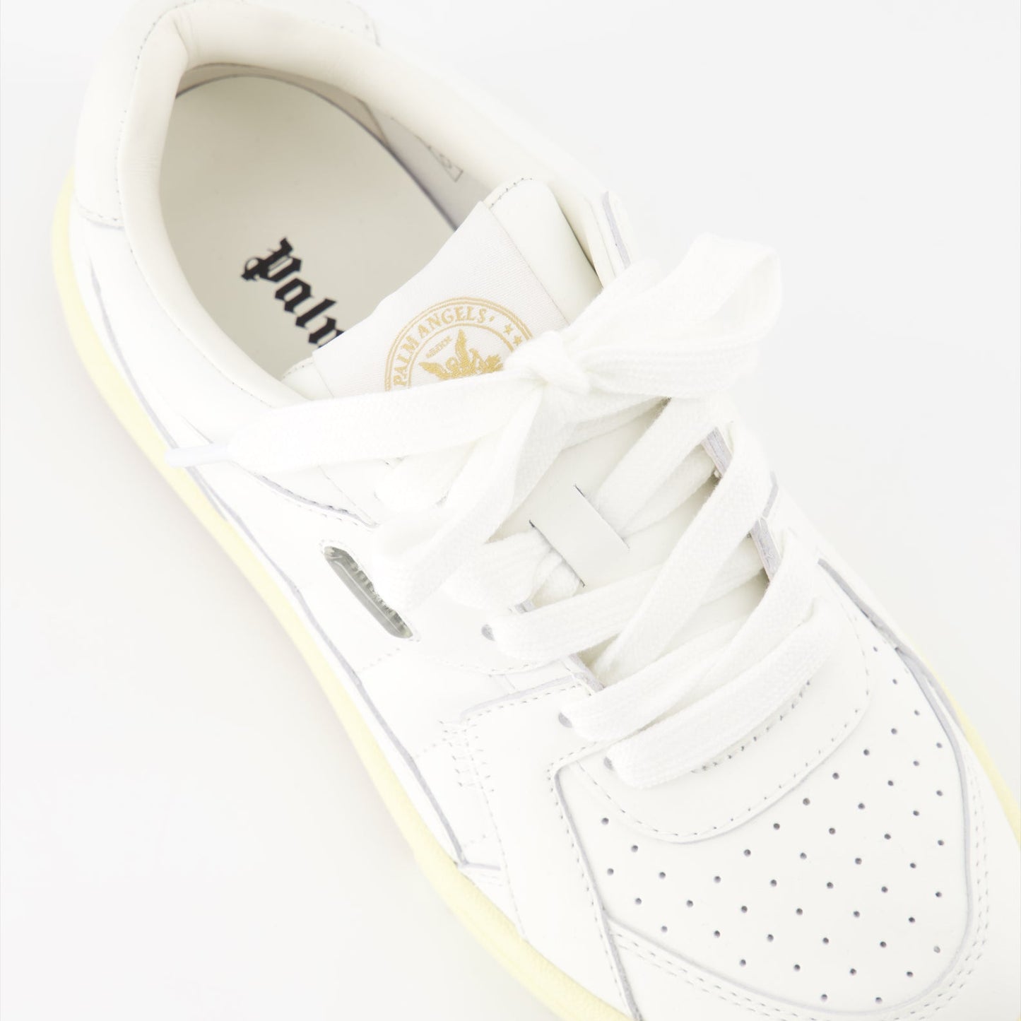 Palm Angels sneakers, luxury white sneakers, designer footwear, high-end sneakers, Palm University sneakers