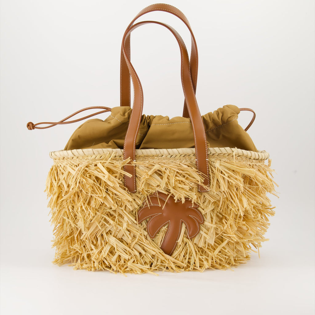 Raffia bag, Palm Angels tote, luxury handbags, chic accessories, contemporary design