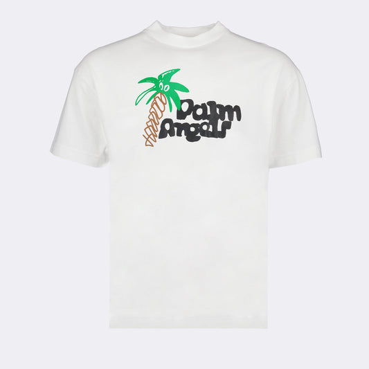 luxury T-shirt, Palm Angels, white T-shirt, palm print, high-end fashion