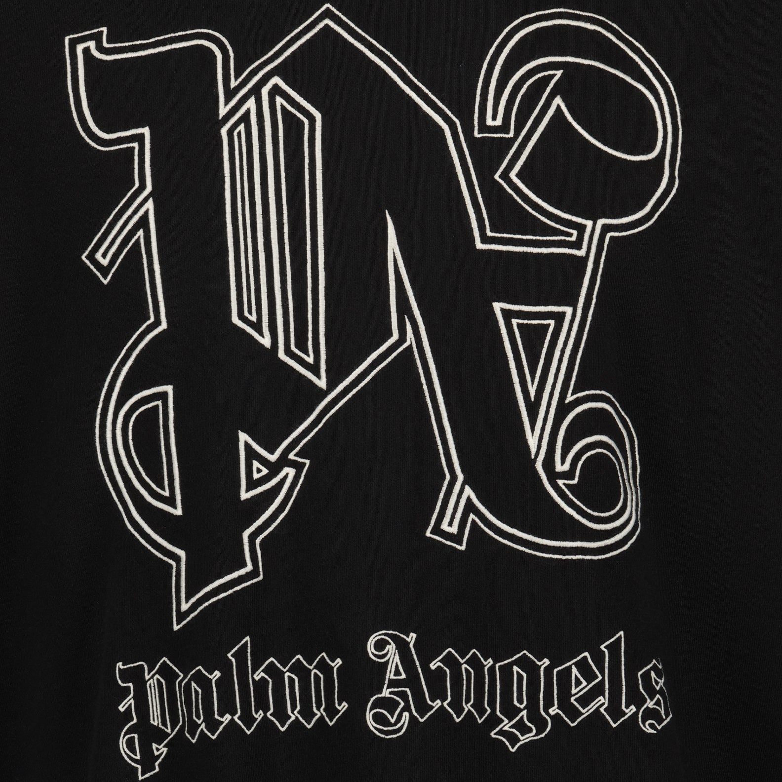 Palm Angels, Monogram Hoodie, Luxury Fashion, Black Hoodie, Designer Streetwear