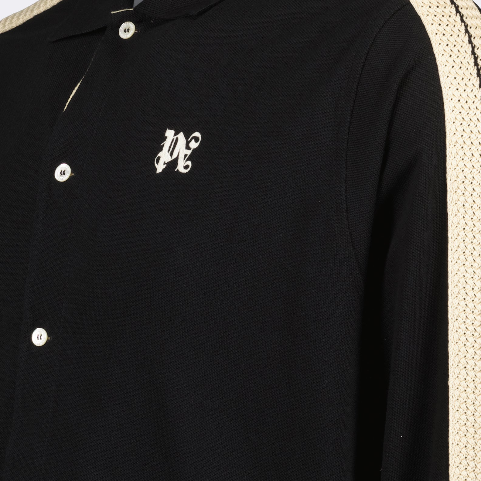 luxury shirt, Palm Angels, cotton piqué, PA monogram, designer shirt