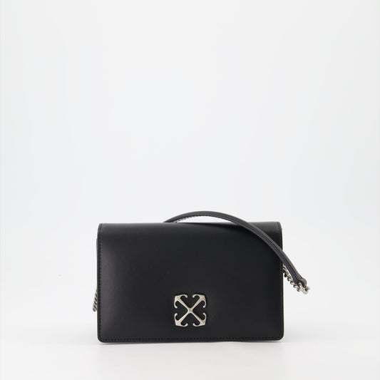 Off-White Jitney bag, black leather bag, luxury handbag, designer accessories, high-end fashion