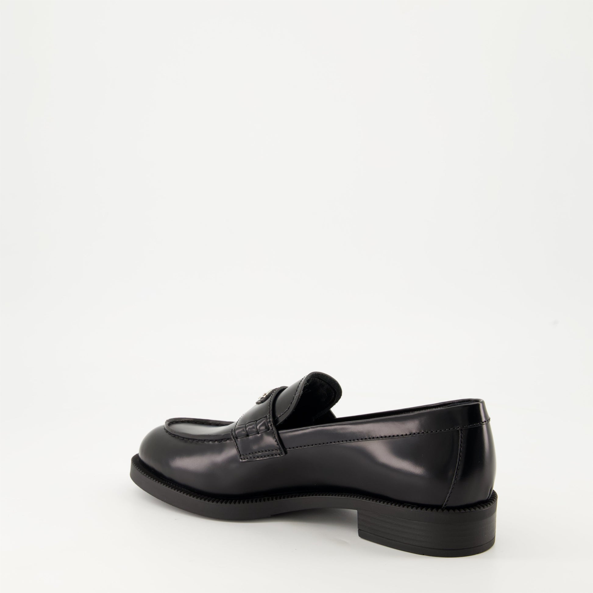 Prada moccasins, black leather moccasins, luxury footwear, designer moccasins, autumn-winter shoes