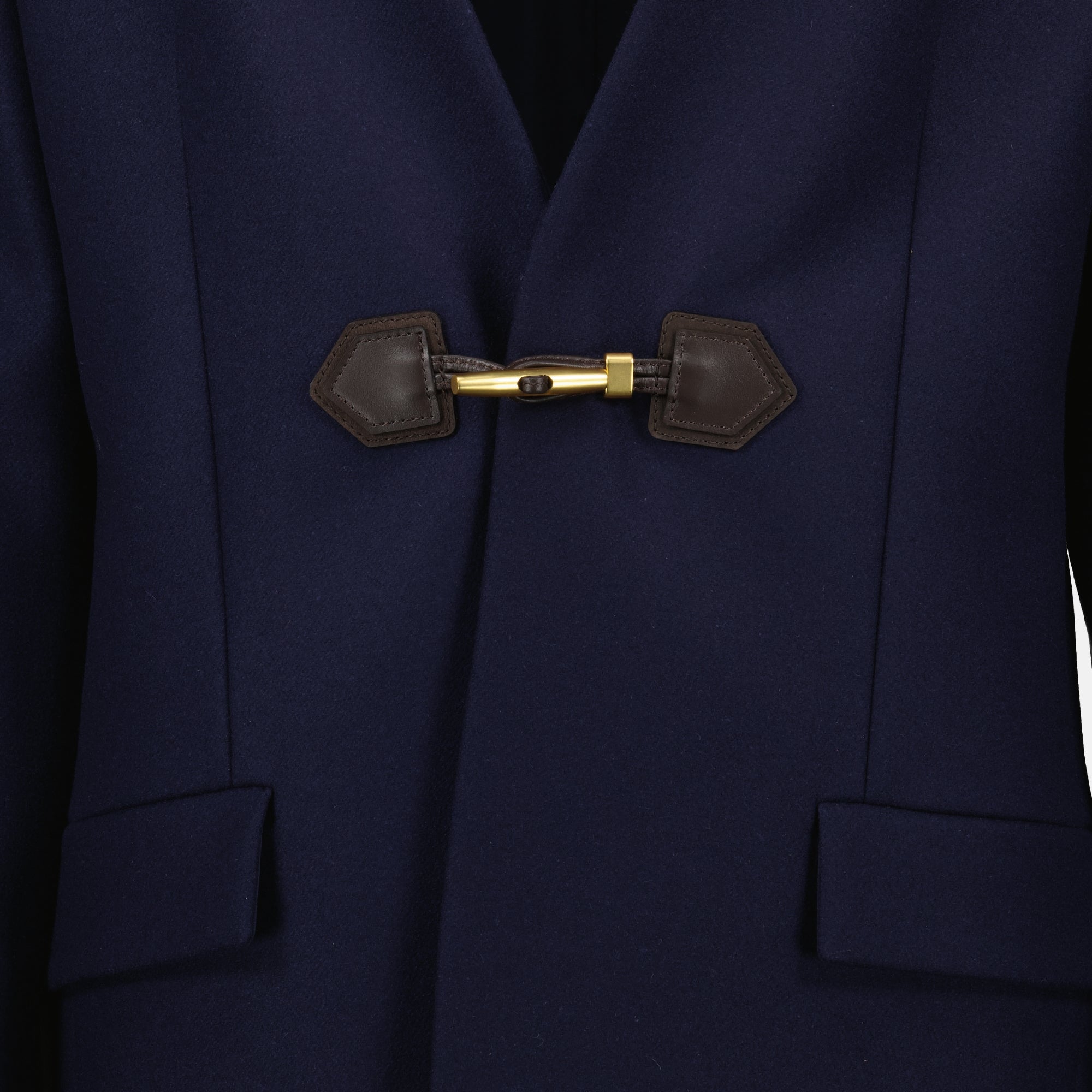 Moschino blazer, navy wool blazer, women's blazer, tailored fit, suede detailing
