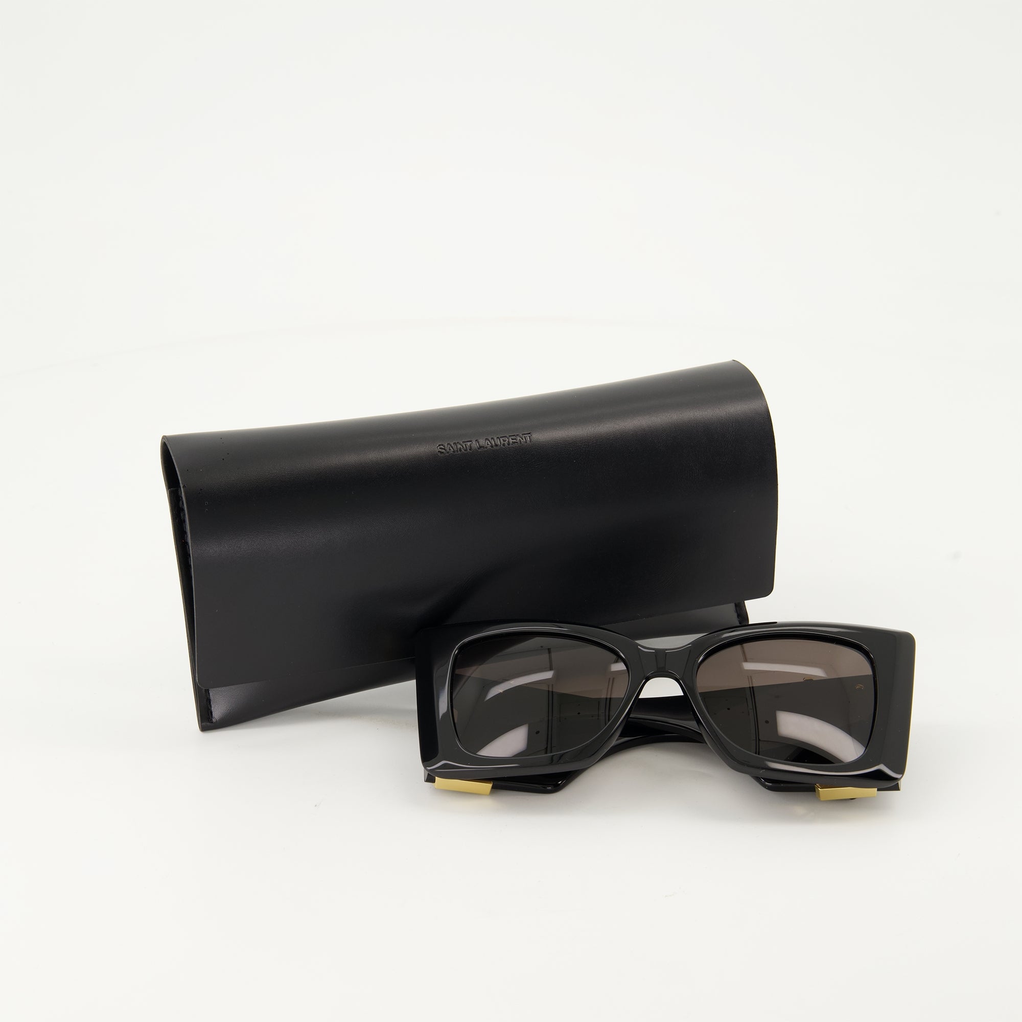 Black Acetate Sunglasses with Nylon Lenses - Saint Laurent  display picture 2