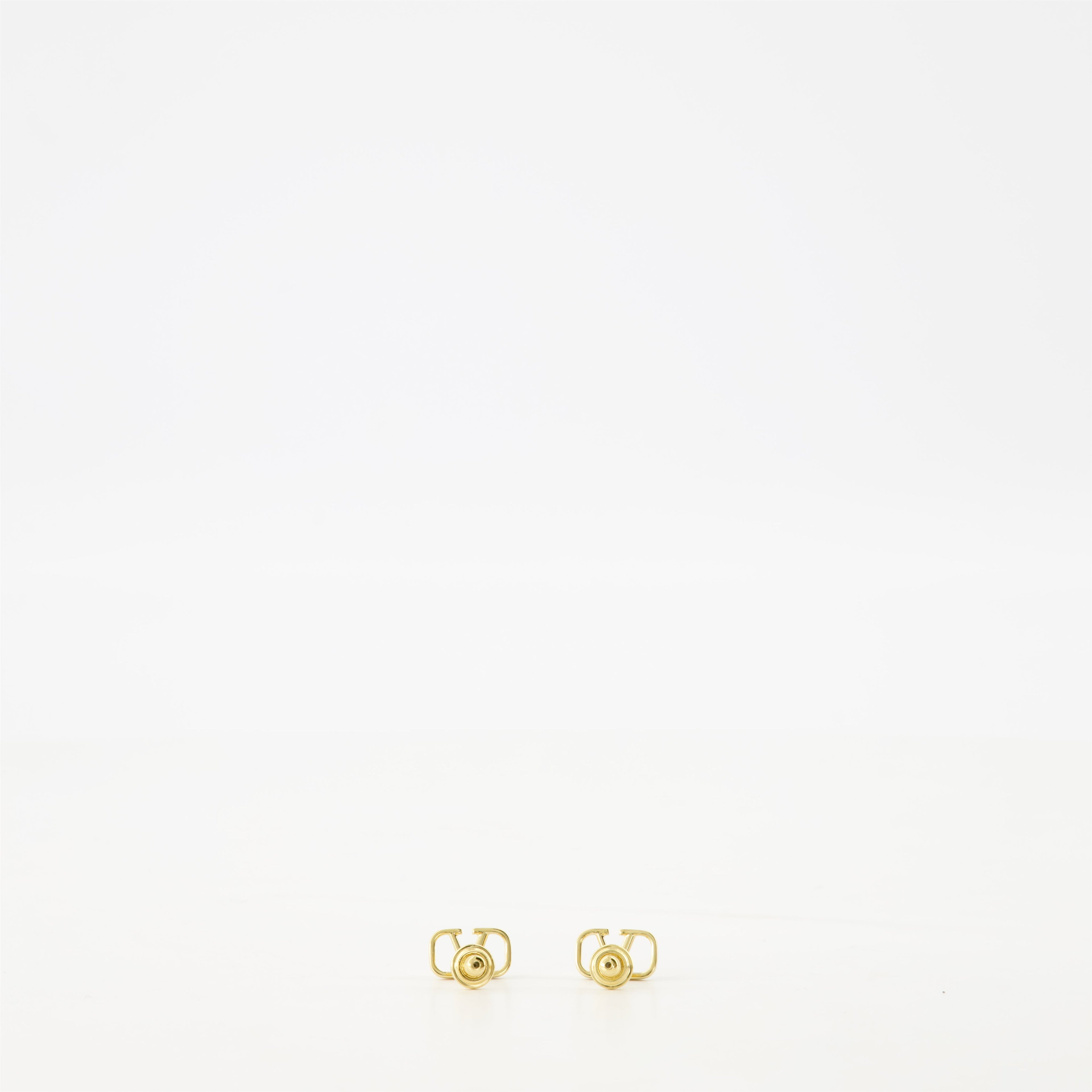 VLogo earrings, Valentino Garavani, golden stud earrings, metal earrings, luxury accessories
