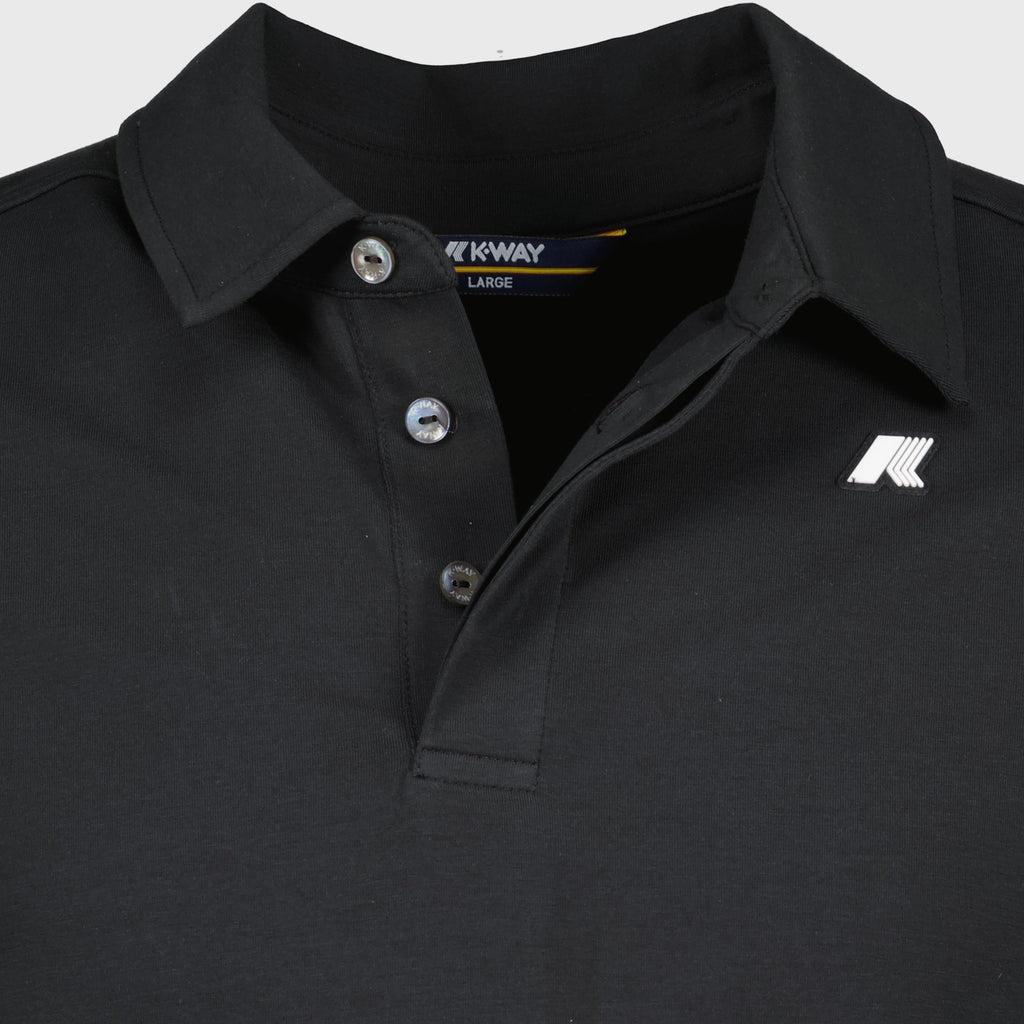 Polo Vincelle, K-Way polo, classic polo shirt, black polo, jersey cotton shirt