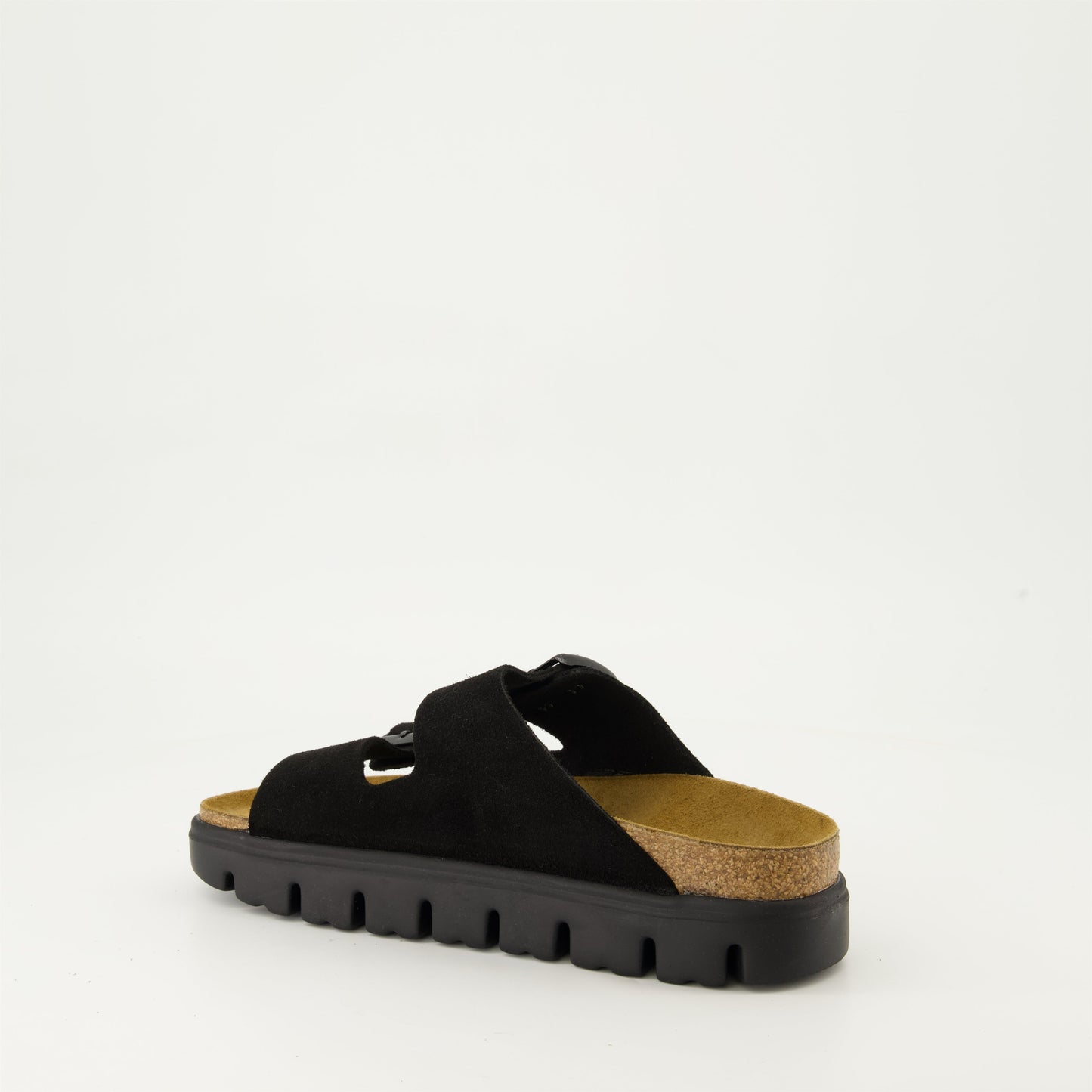 black platform sandals, suede sandals, open toe sandals, Fall-Winter sandals, comfortable sandals