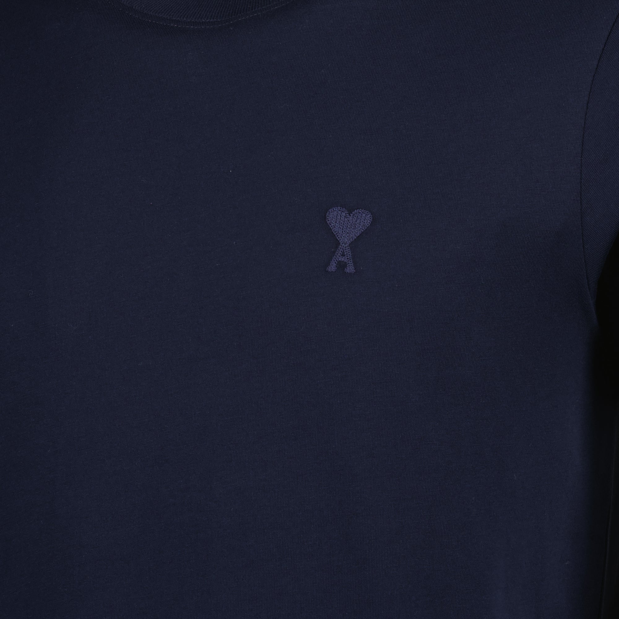AMI Paris T-shirt, organic cotton t-shirt, navy blue t-shirt, unisex apparel, Spring Summer 2025 collection