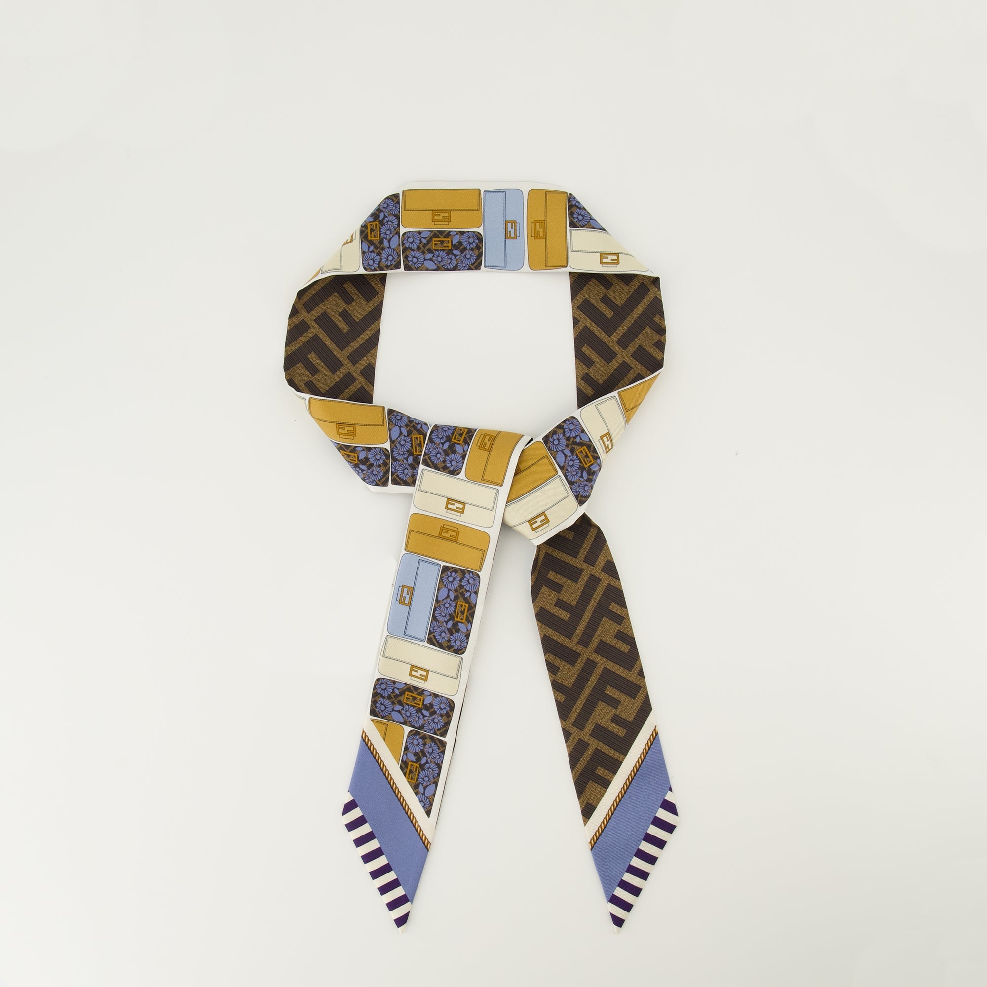 FENDI シルクヘアバンド 幾何学模様 Multicolor Silk Headband - Fendi | WE IN STYLE