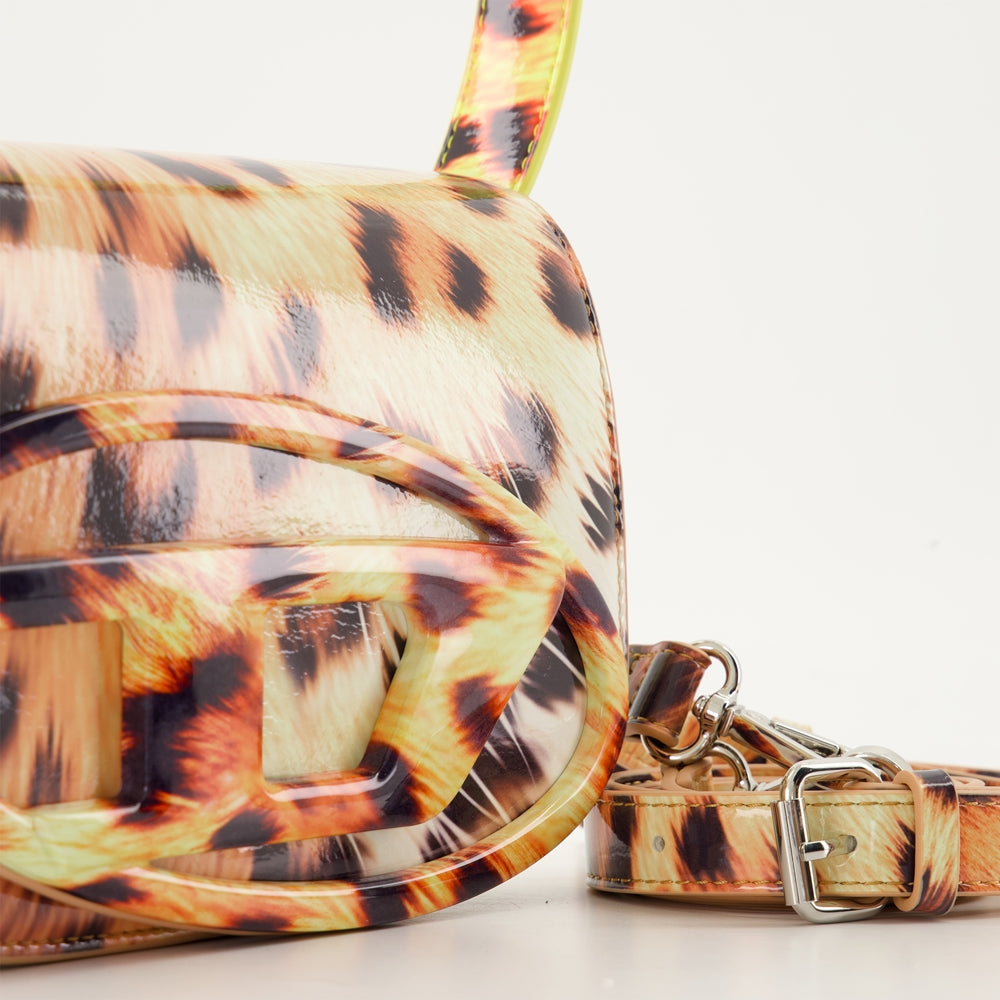 Diesel 1DR bag, leopard print bag, autumn-winter 2024, luxury accessories, adjustable strap bag