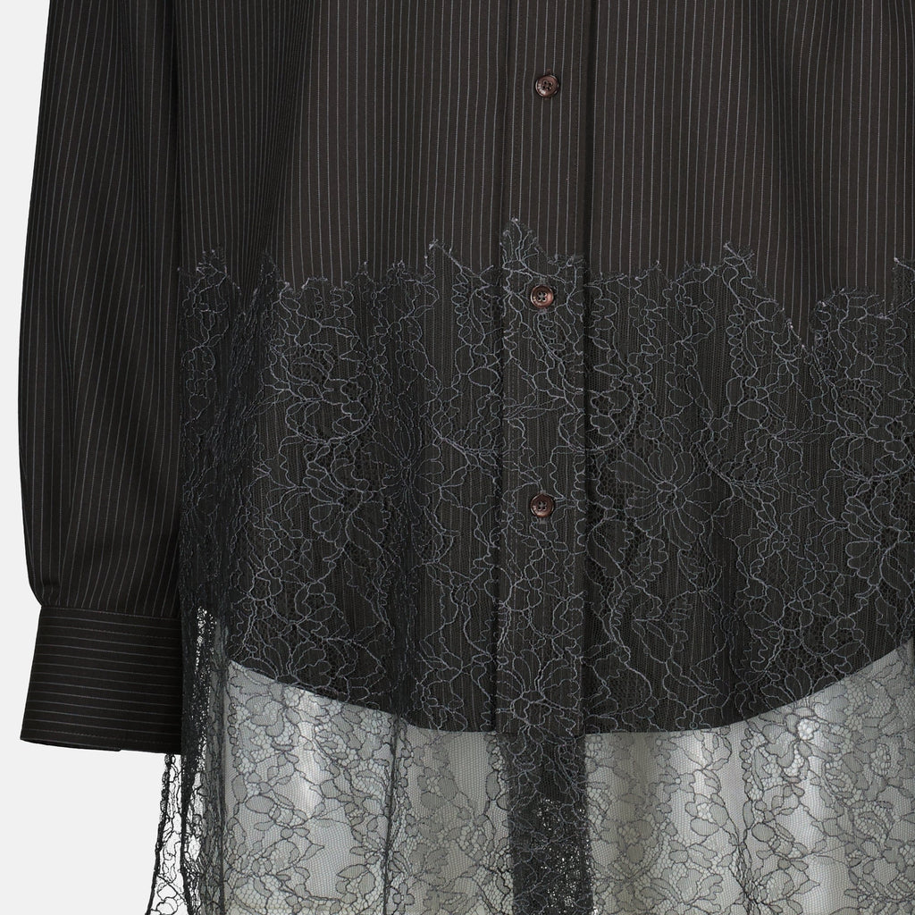 Fendi shirt, wool and lace shirt, luxury fashion, elegant shirt, designer clothing