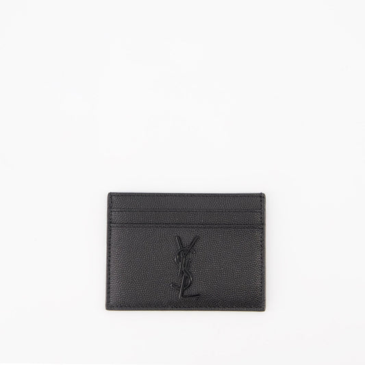 Grained Leather Cardholder, Luxury Cardholder, Saint Laurent Leather, Cassandre Cardholder, Designer Accessories