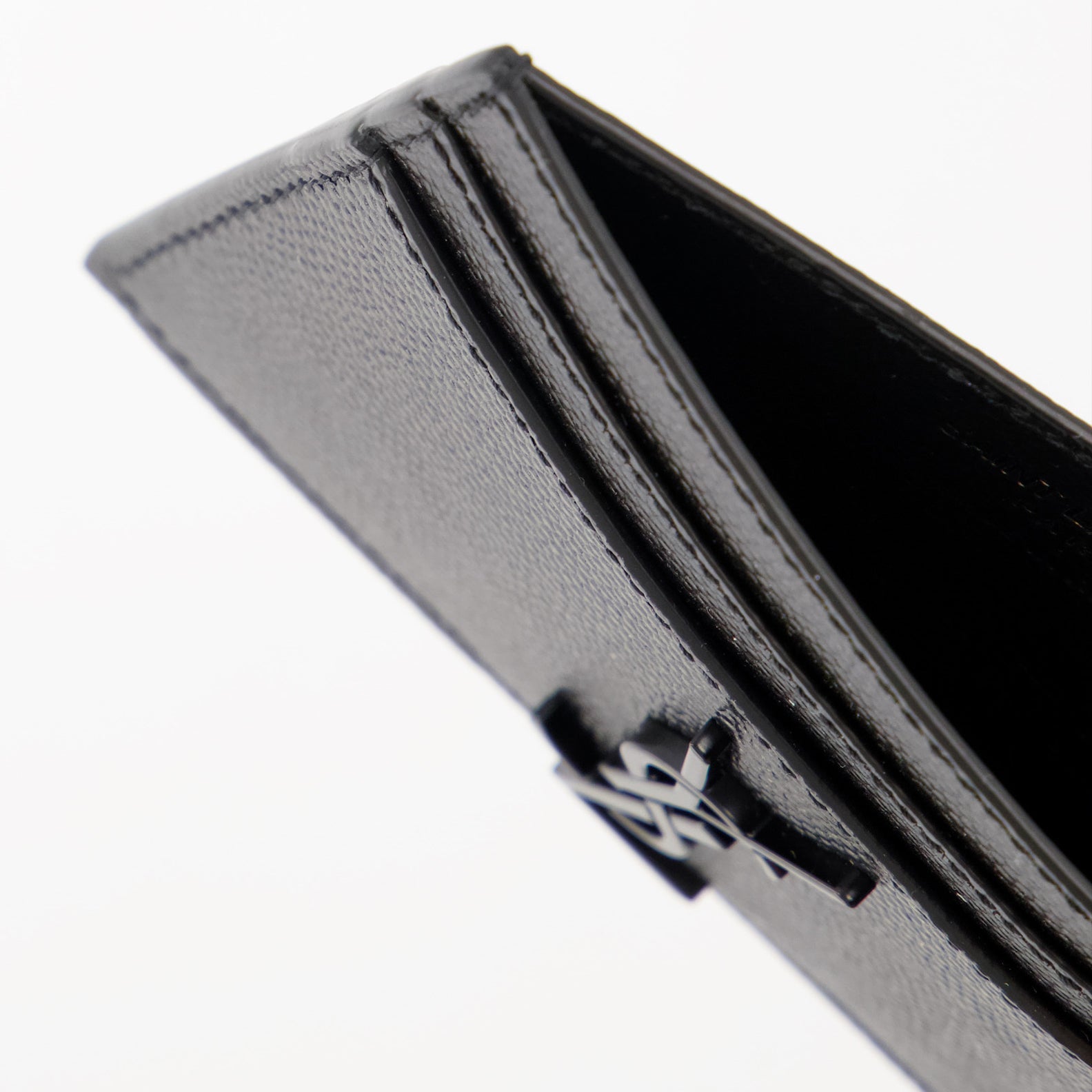 Grained Leather Cardholder, Luxury Cardholder, Saint Laurent Leather, Cassandre Cardholder, Designer Accessories