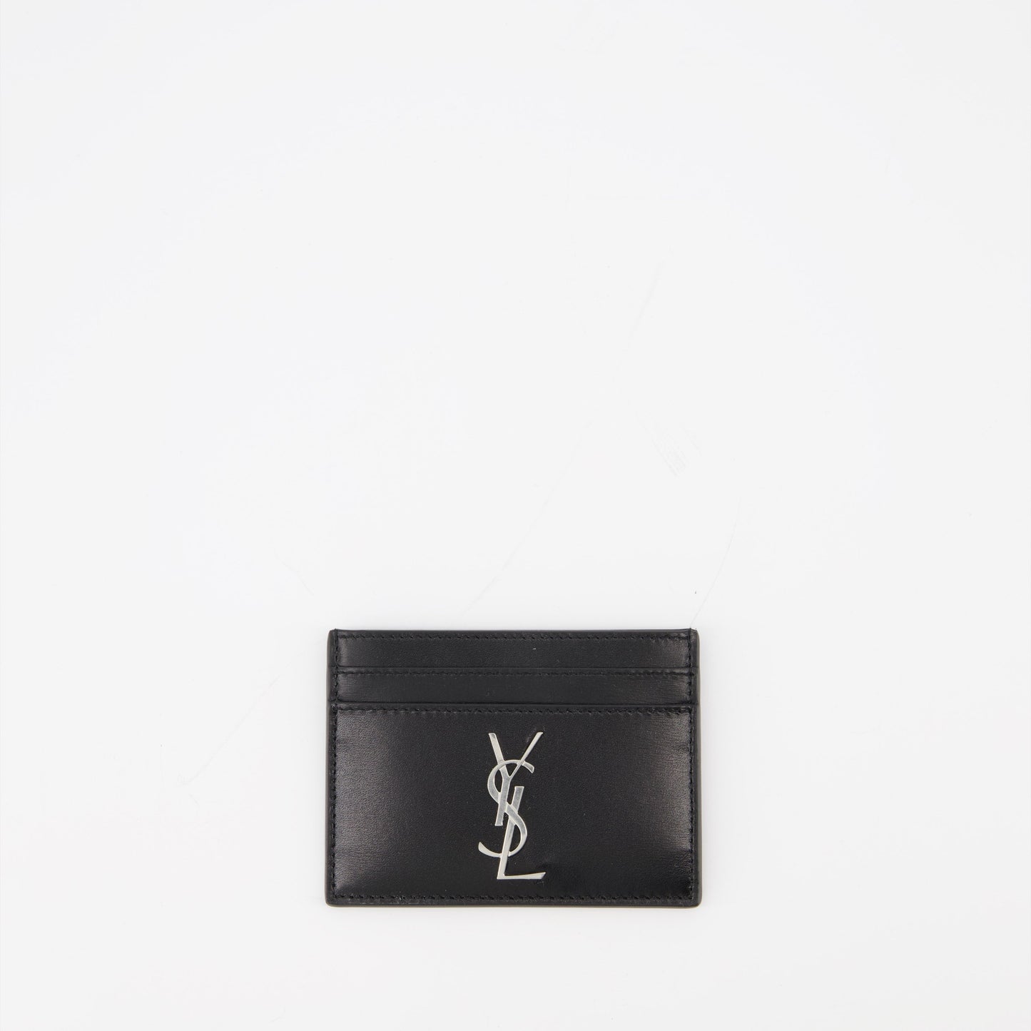 Cassandre card holder, smooth leather card holder, Saint Laurent accessories, luxury card holder, elegant card holder