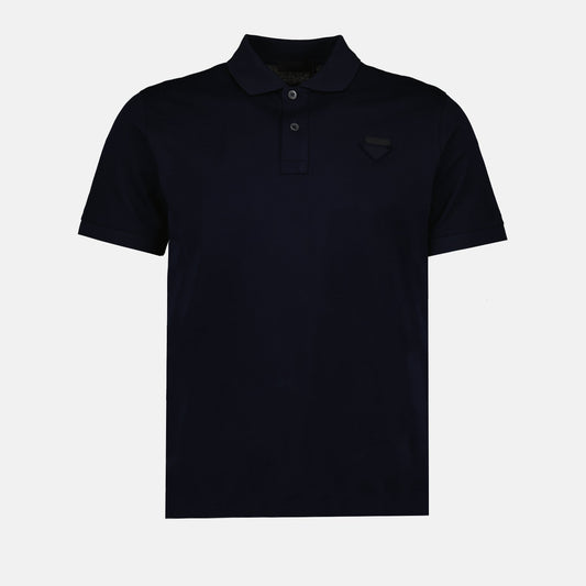 Prada polo shirt, navy blue polo, luxury men's fashion, designer polo, men's logo polo