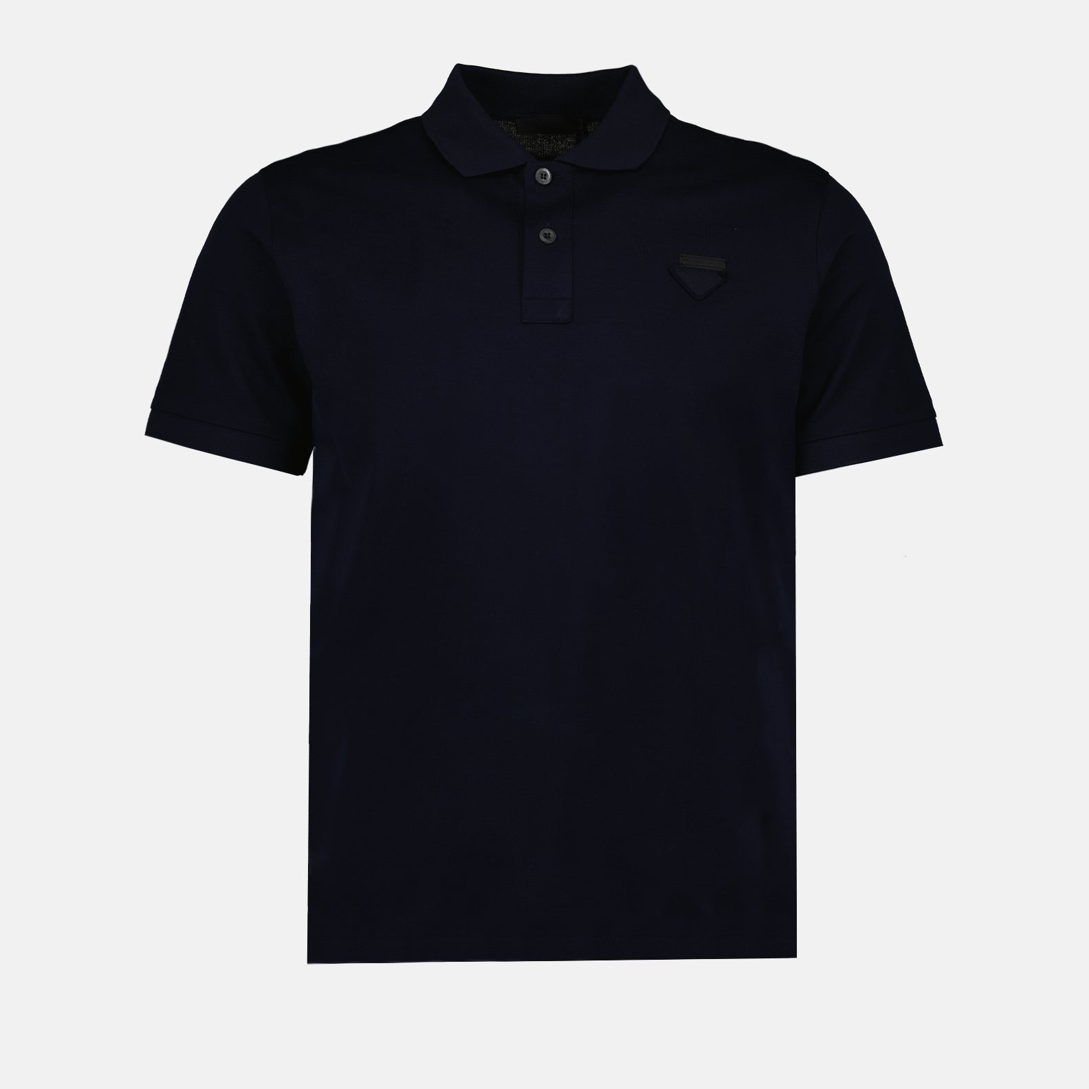 Prada polo, navy logo polo, luxury men’s polo, designer polo shirt, high-end fashion