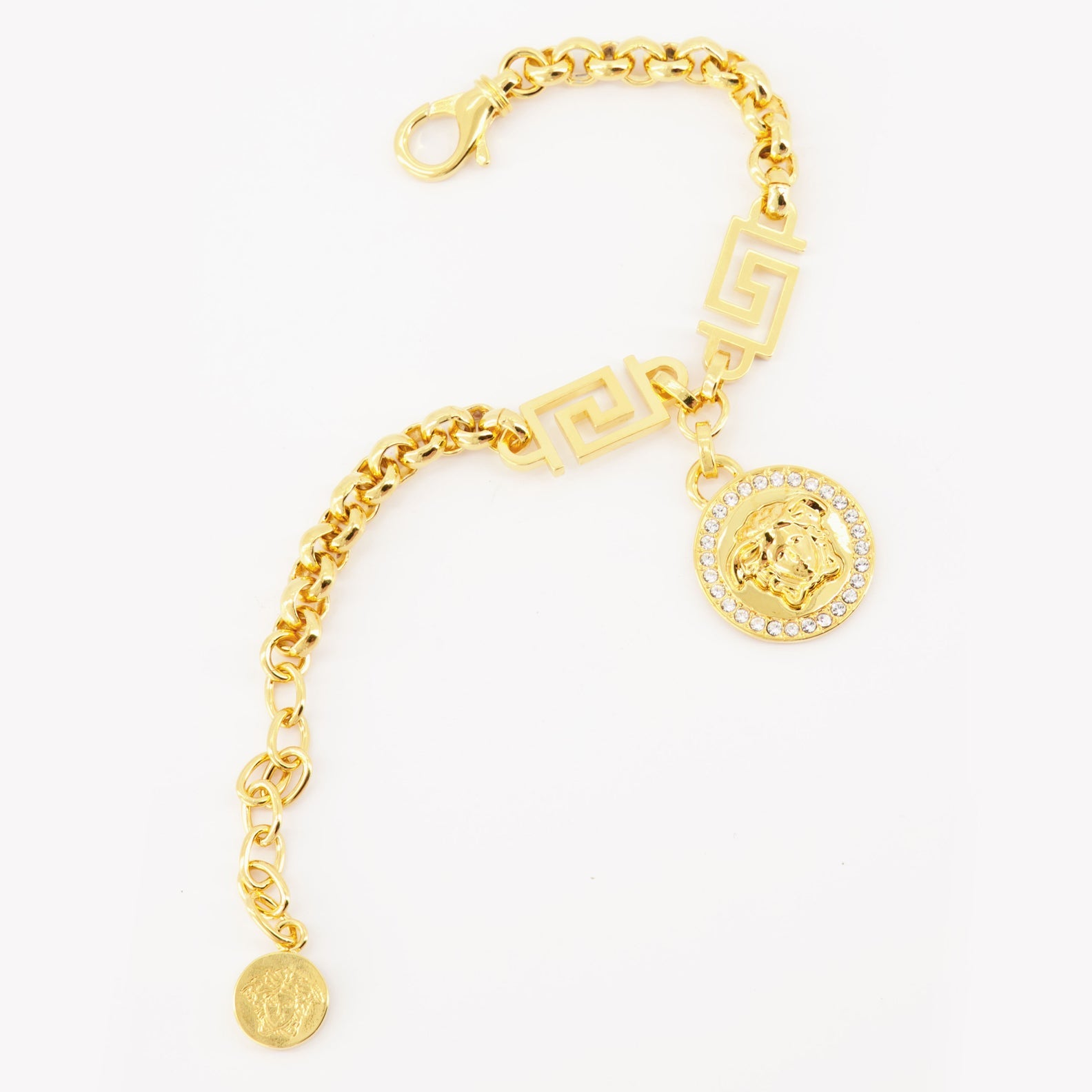 Greca bracelet, gold bracelet, Versace jewelry, luxury accessory, designer bracelet