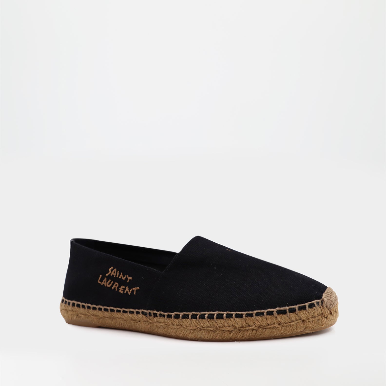 luxury espadrilles, Saint Laurent shoes, embroidered cotton espadrilles, designer footwear, casual luxury shoes