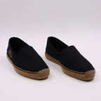 luxury espadrilles, Saint Laurent shoes, embroidered cotton espadrilles, designer footwear, casual luxury shoes