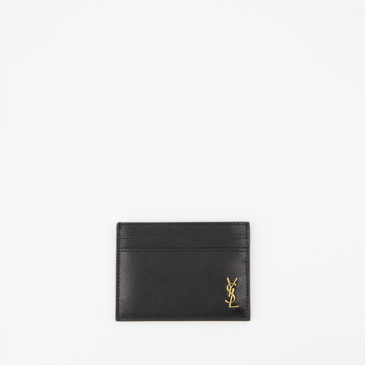 YSL card holder, luxury leather accessory, Saint Laurent card holder, elegant card organizer, designer card holder