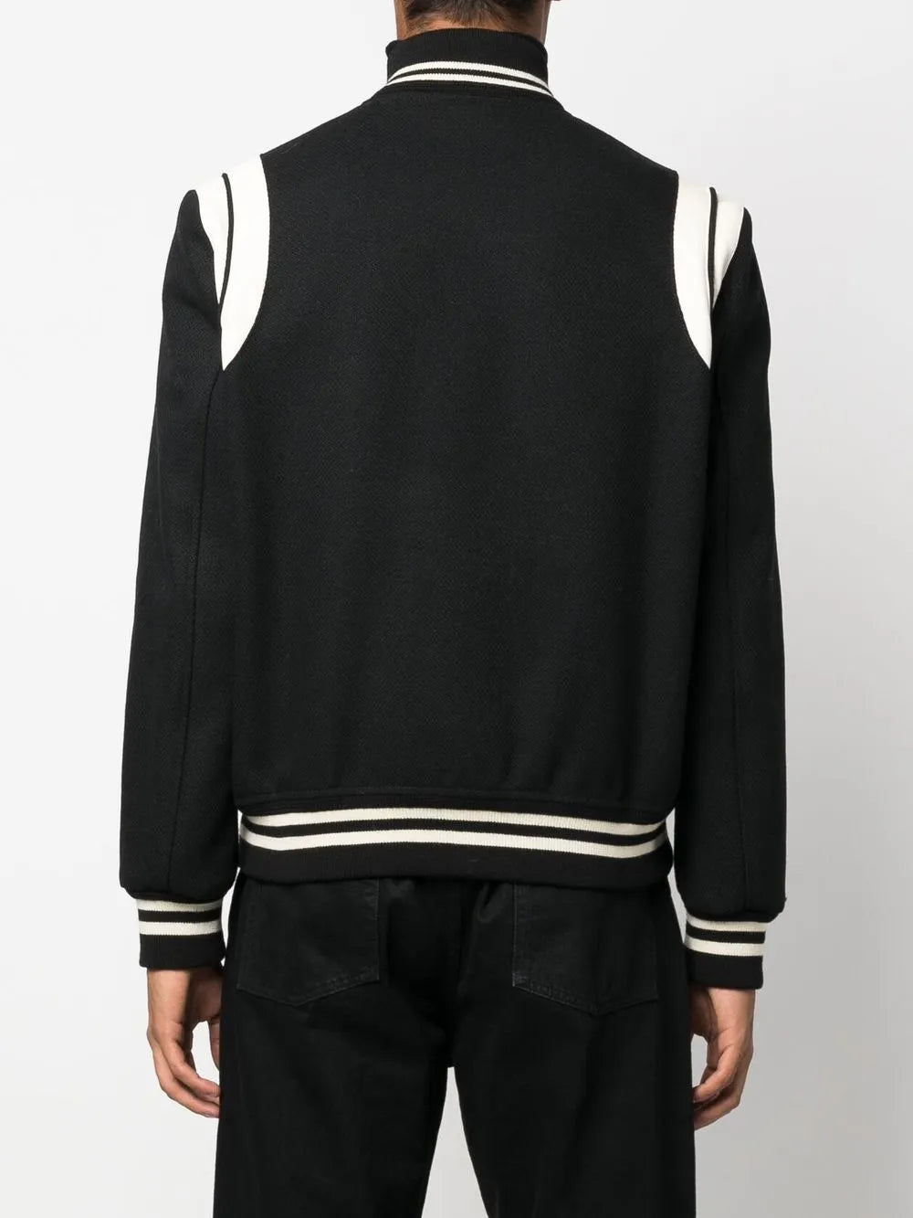 Image of Varsity Bomber Jacket by Saint Laurent for Men - Season Autumn-Winter 2023 - Model view 3
