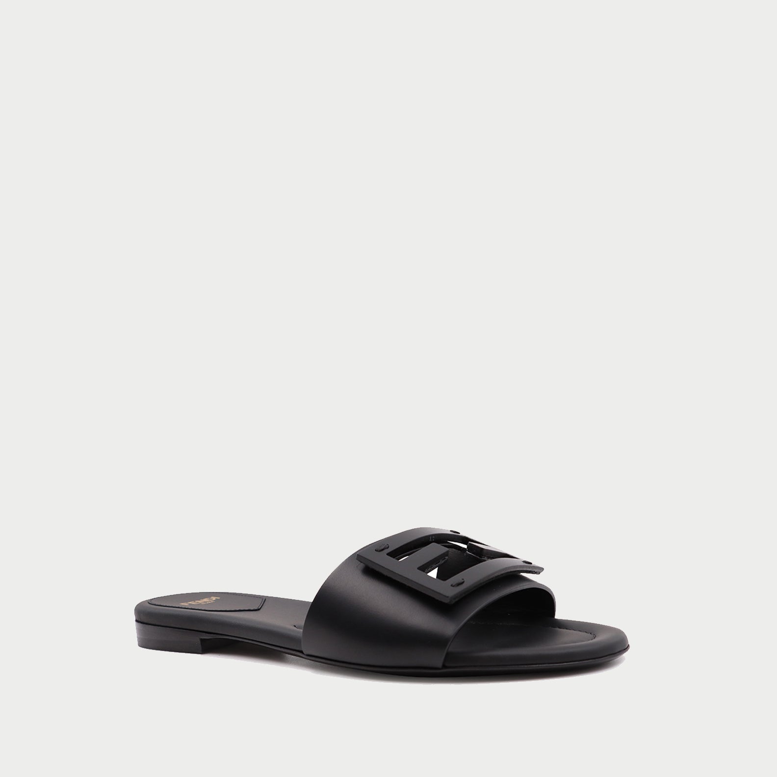Black sandals, leather sandals, Fendi sandals, elegant footwear, ladies' sandals