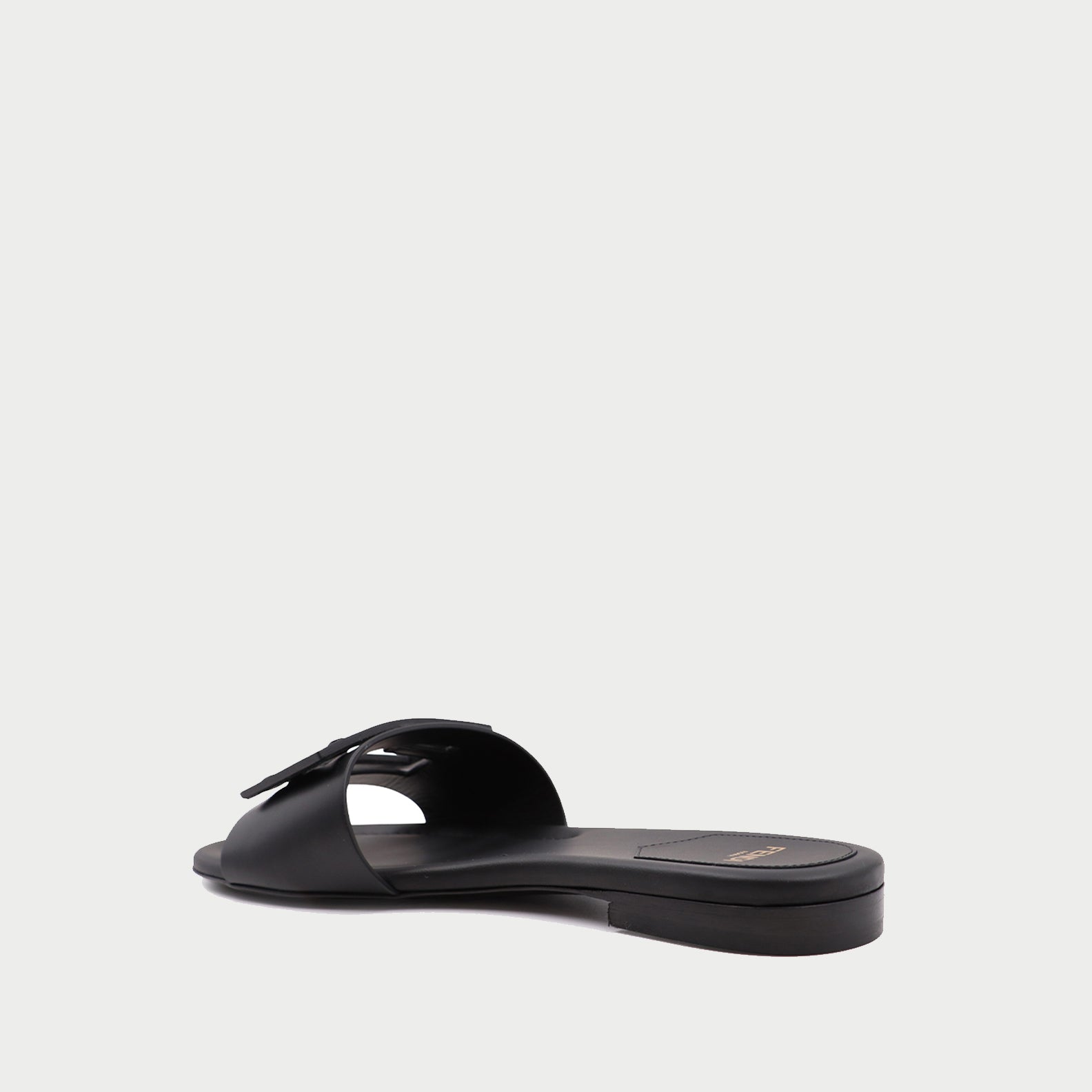 Black sandals, leather sandals, Fendi sandals, elegant footwear, ladies' sandals