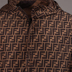 reversible windbreaker, Fendi Autumn-Winter 2024, high collar jacket, luxury nylon jacket, FF pattern outerwear