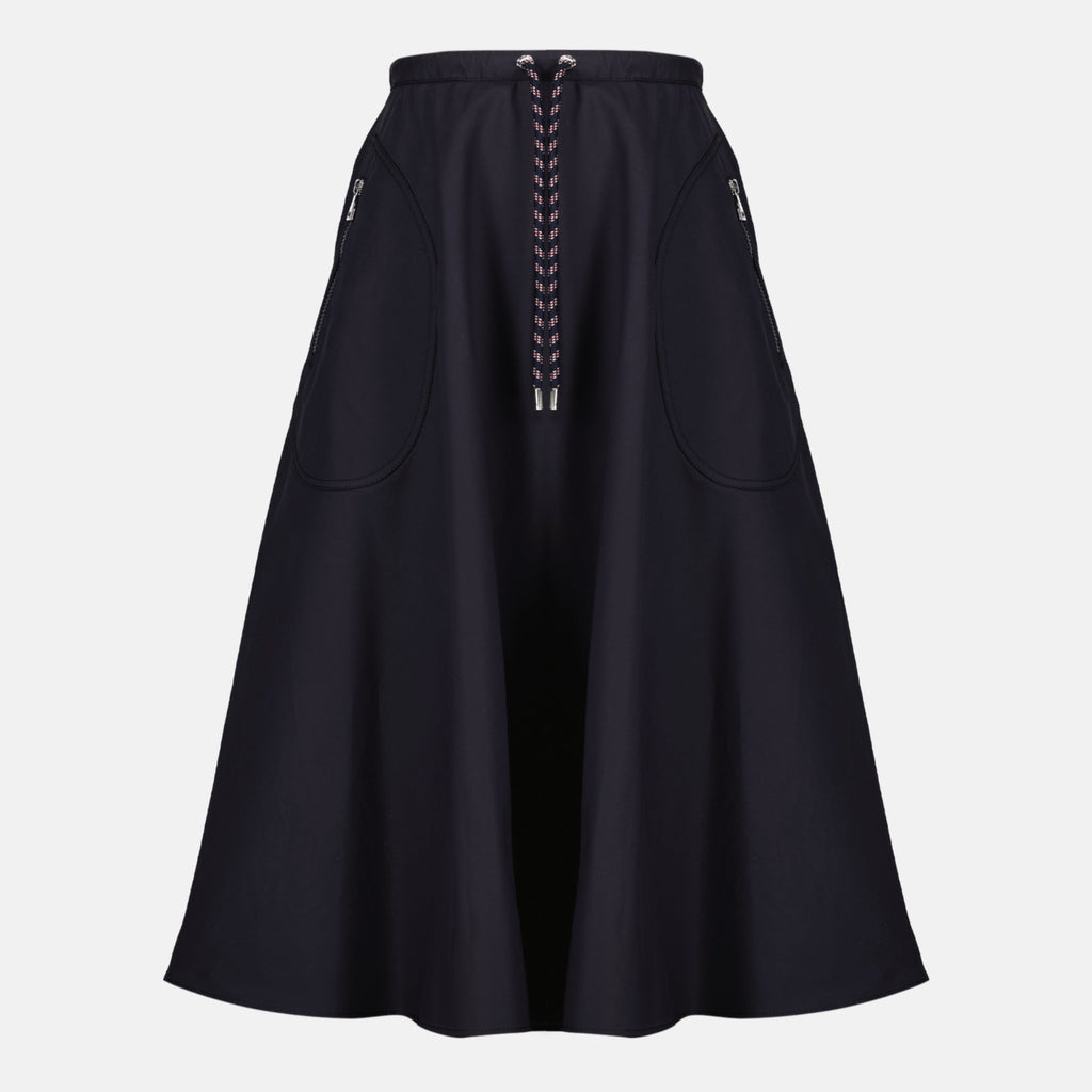 Image de Jupe Midi Bleu Marine Moncler par Moncler pour Femmes - Saison Printemps-Été 2026 - Vue de Face