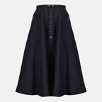 Image of Jupe Midi Bleu Marine Moncler by Moncler for Women - Season Spring-Summer 2026 - Front View