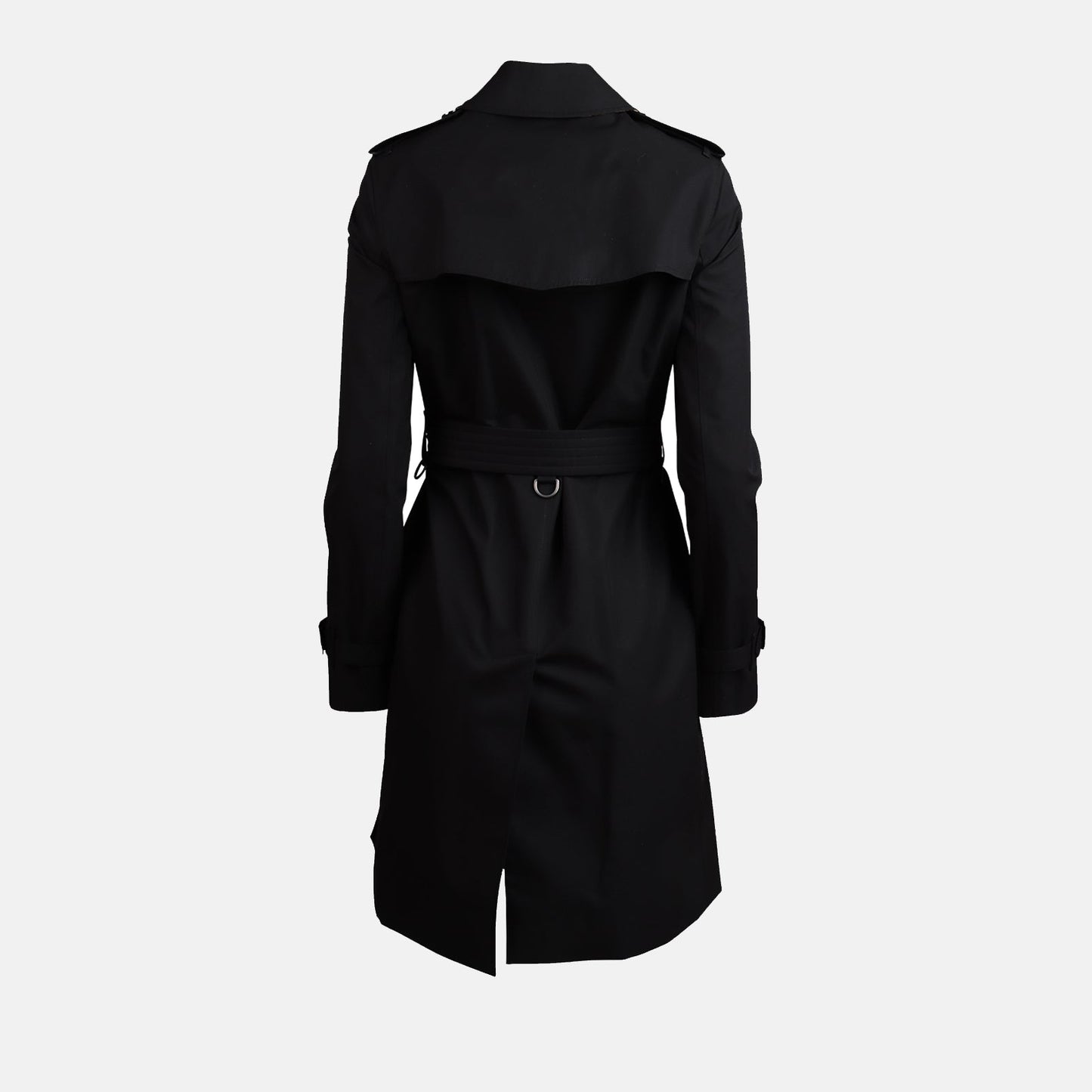 Burberry trench coat, black Kensington, luxury outerwear, timeless fashion, designer trench