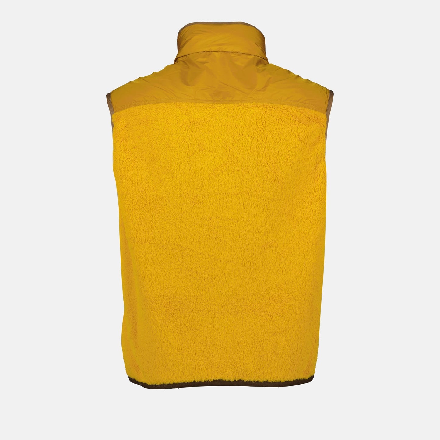 Moncler Grenoble, Yellow Sleeveless Jacket, Luxury Winter Wear, High Collar Jacket, Winter 2024 Collection