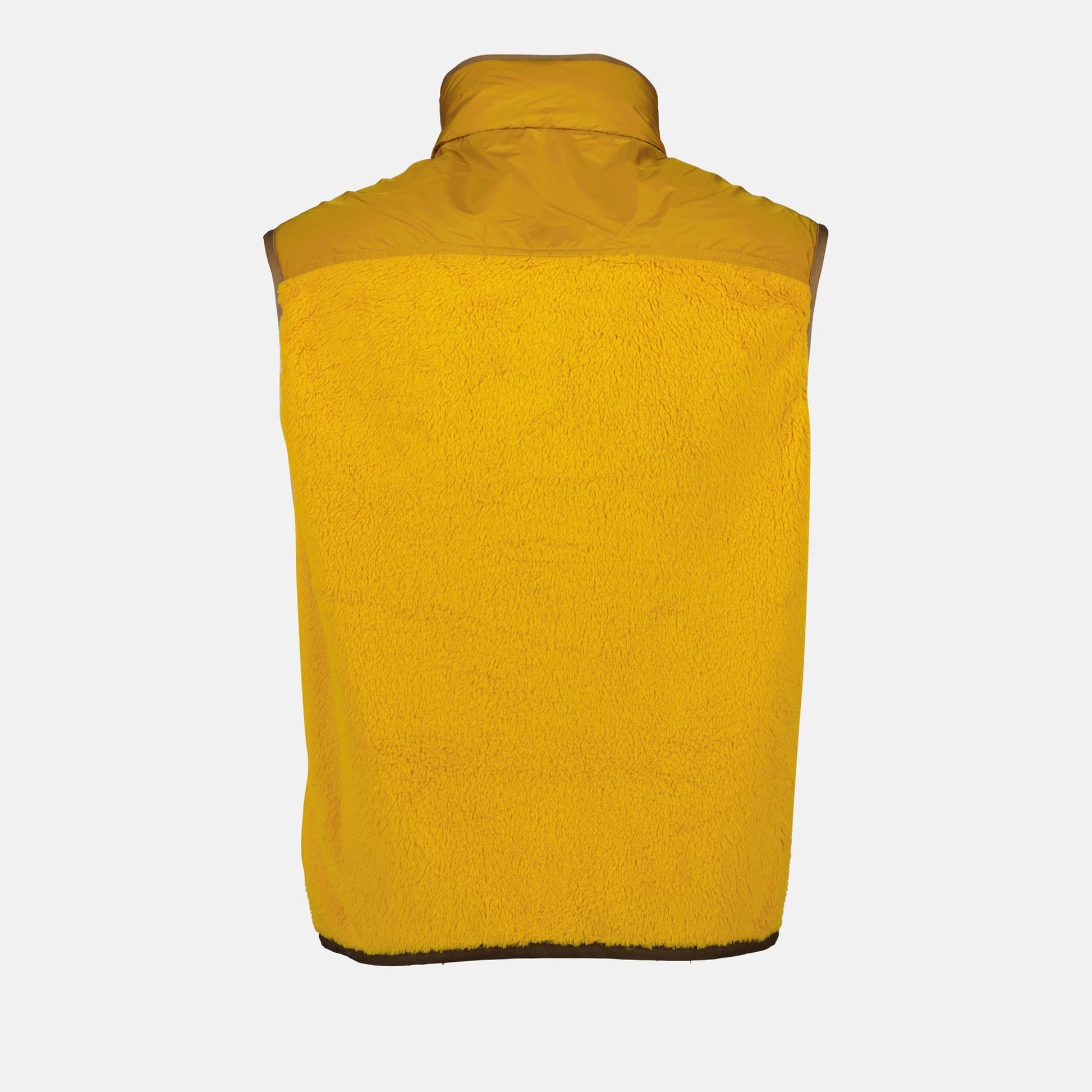 Moncler Grenoble, Yellow Sleeveless Jacket, Luxury Winter Wear, High Collar Jacket, Winter 2024 Collection