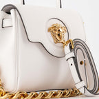 Versace women's bag, La Medusa bag, white luxury bag, small designer bag, high-end accessories
