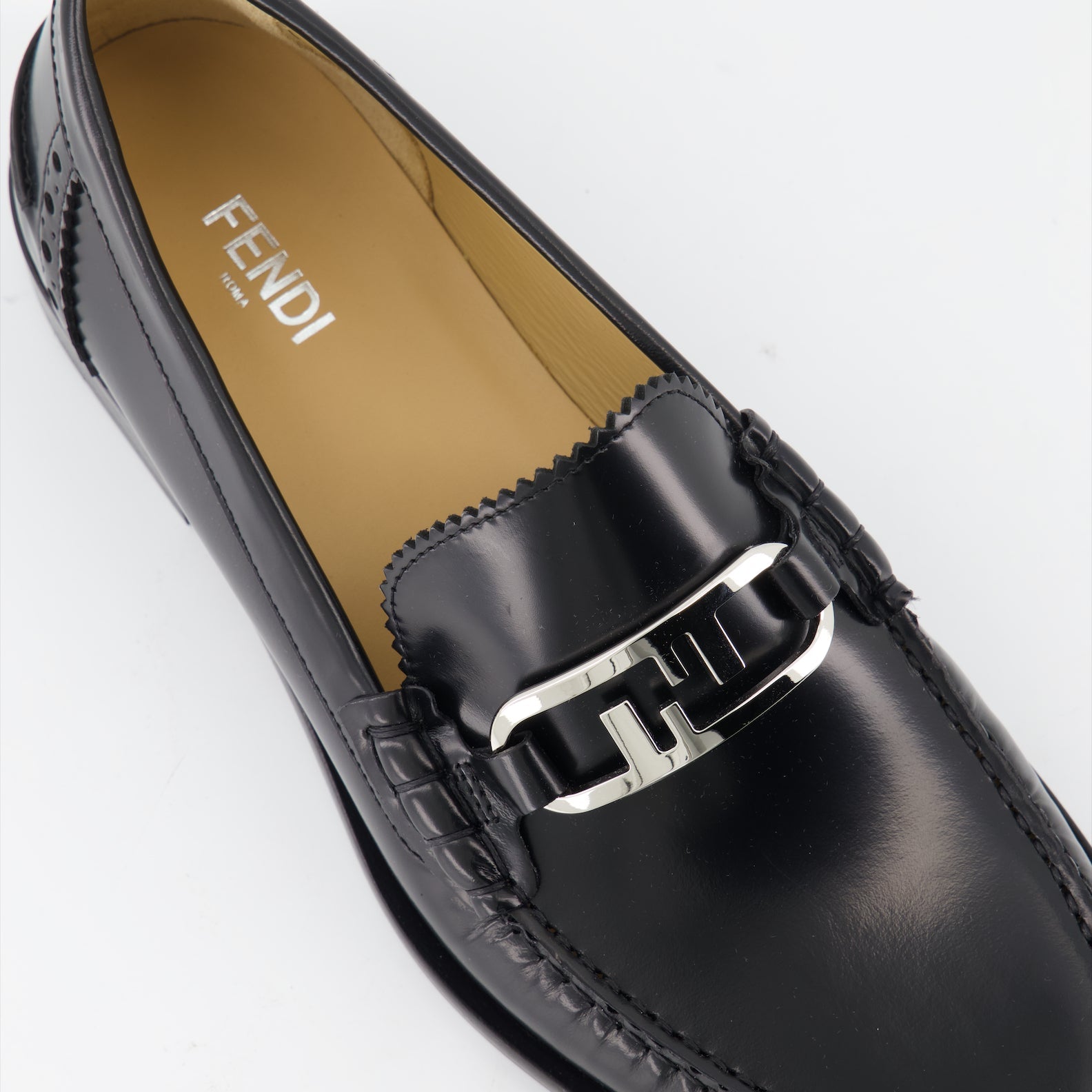 Fendi mocassins, luxury men's shoes, Italian leather mocassins, Fendi O'Lock, designer men's footwear