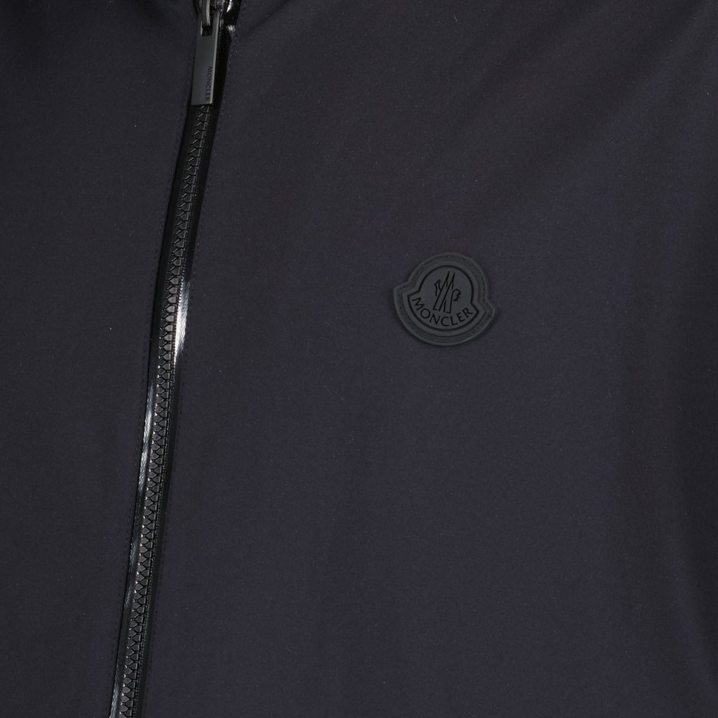 Moncler, Men's Black Jacket, Luxury Zipped Jacket, Designer Outerwear, High-end Fashion