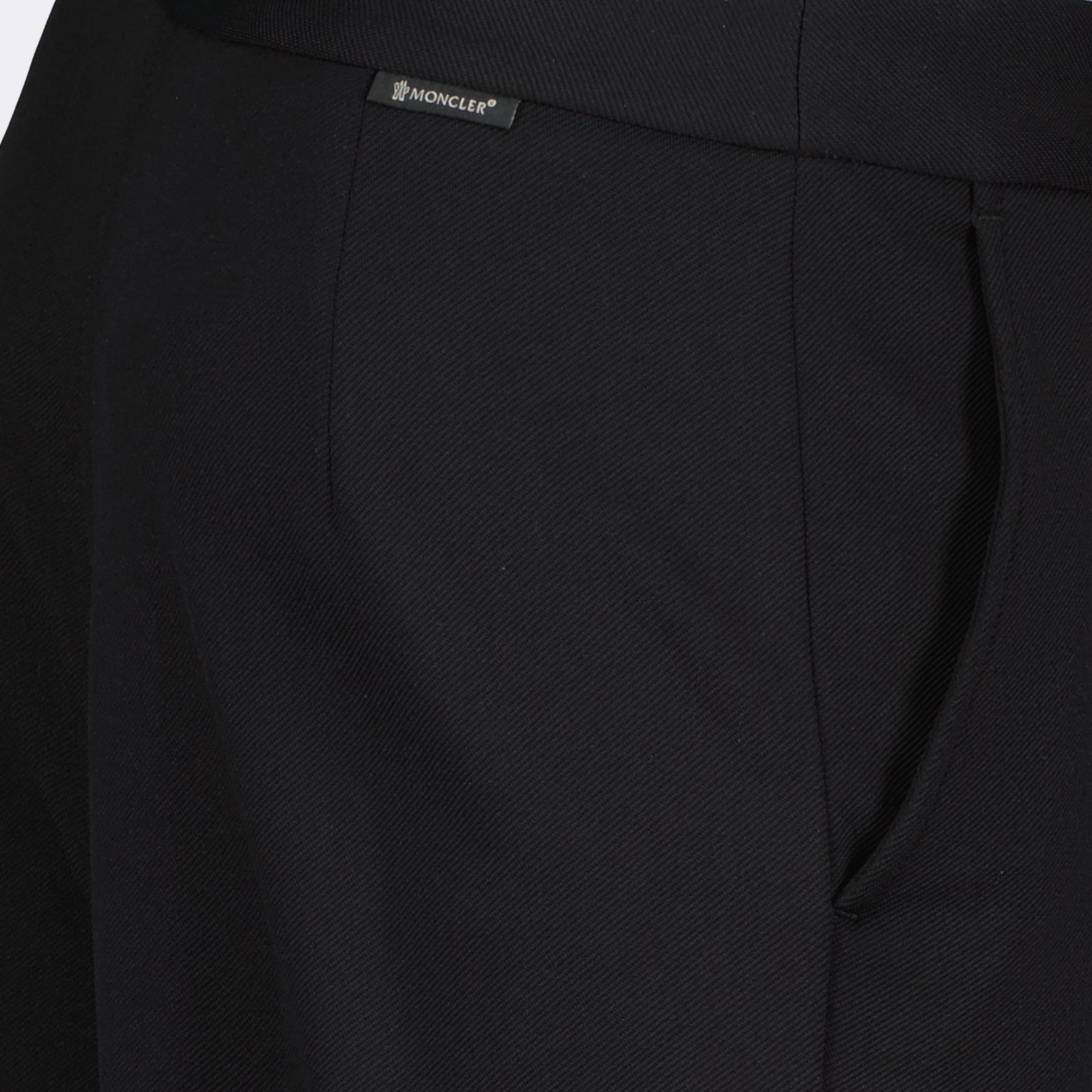 Moncler, luxury trousers, black straight-leg pants, elegant trousers, refined fashion