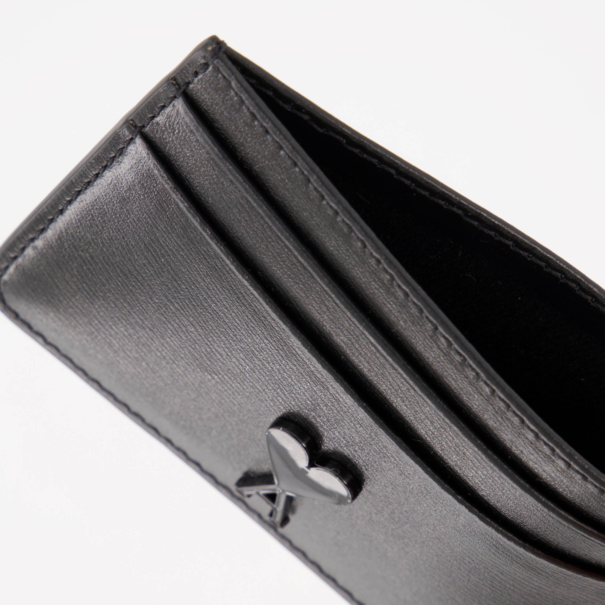black card holder, Ami de Coeur, leather accessory, textured leather, unisex accessory