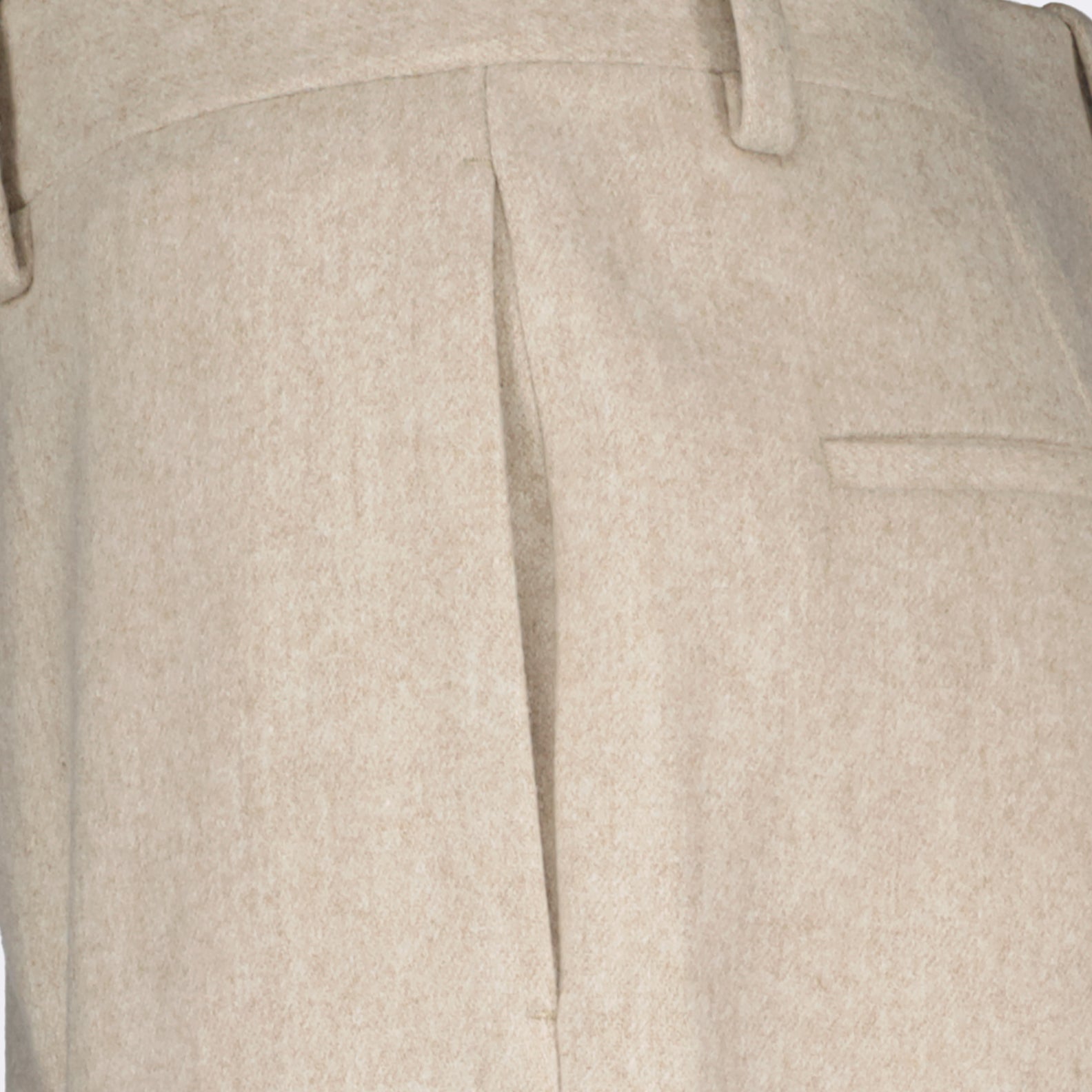 Beige Wool Trousers