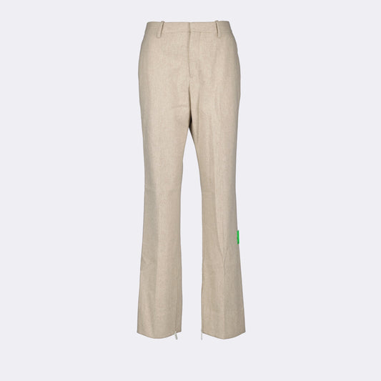 Off-White wool trousers, beige wool trousers, luxury men's trousers, designer trousers, tailored wool trousers