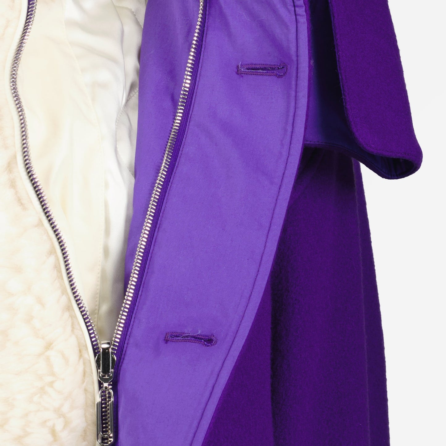 Off-White parka, short purple parka, luxury women’s coat, elegant parka, designer outerwear