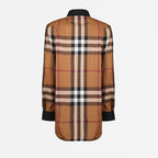 Burberry plaid shirt, women’s wool shirt, luxury fashion, elegant Burberry shirt, high-end women’s clothing
